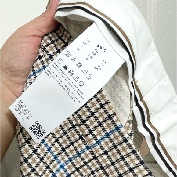 New BOSS Tuleah Regular-Fit Bootcut Trousers In Checked Size 8 - Picture 13 of 14